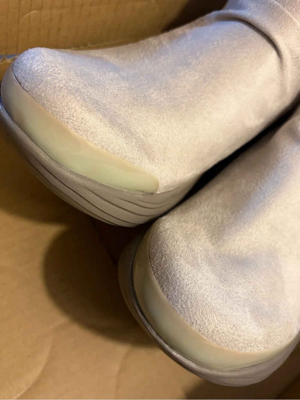 Bzees Light Beige Suede Ankle Booties